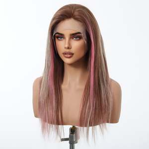 DWY <b>Long</b> Length Rose Gold Lace Human Hair <b>Wig</b> 100% Virgin Remy Hair 36-38 Inches 12A Grade HD Color Lace - Product Image 6