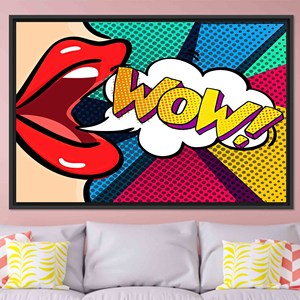 Pop Art Woman Canvas Print: Vibrant Tempered Glass Wall Decor,BLACK <b>FRAMED</b> CANVAS - Product Image 1