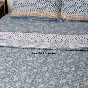 Manufacturer Handmade Cotton Hand Block Floral Printed Blanket Wholesale Cotton Blanket with Bedsheet - Product Image 5