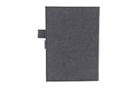 Agenda rigide personnalisable haut de gamme en cuir et feutre, avec reliure thermique, breloque alphabet et attache stylo, idéal pour la personnalisation et les cadeaux