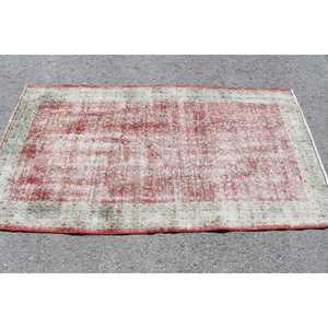 Tapis turc 3,6 x 6,4 pieds, tapis d'appoint vintage, tapis marocain rouge - Product Image 3