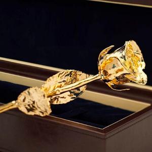 Nuevo Material de Metal rosa de oro antiguo de 24K, Rosa chapada en oro para fiestas de boda superventas, rosas decorativas a un precio razonable - Product Image 3