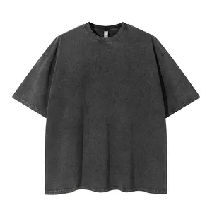Acid Washed Cotton Heavy Weight Plain Crew Neck Custom Oversized shirt For Men Hip Hop Top Trending Men's Premium Quality Shirts