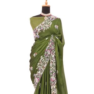 Cordon de broderie lourd de qualité supérieure et paillettes Work et Mono Ban-glory Silk avec chemisier de travail - Product Image 1