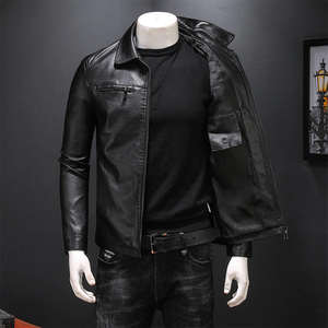 Blouson en cuir unisexe pour moto, toile imperméable, capuche, protection, style moto et motard - Product Image 3