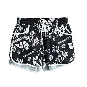 ชุดกางเกงขาสั้นชายหาดผู้หญิงแฟชั่นลำลองเอวยางยืดปานกลางระบายอากาศได้สีพื้นแห้งเร็วฤดูร้อน - Product Image 2