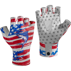 Demi-doigt refroidissement crème solaire gants de pêche à la mouche demi-doigt anti-dérapant léger gants de sécurité pour la pêche Silicone respirant - Product Image 6