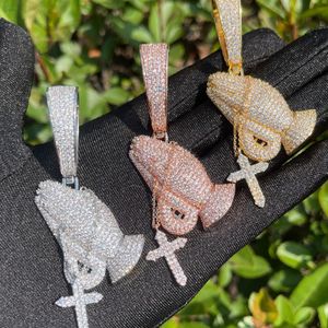 Lab Grown Diamond Iced Out Praying Hands <b>Pendant</b> with <b>Cross</b> Hip Hop Necklace for <b>Men</b> 925 Sterling Silver Luxury <b>Pendant</b> - Product Image 1