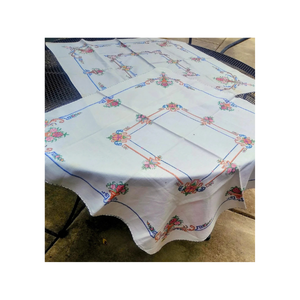 Zéro Déchet 100% Coton Brodé Bohème 70 Pouces Rond Léger Biodégradable À La Main Rose Nappe Inde En Gros - Product Image 5