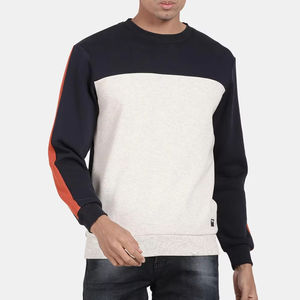 Sweat-shirt à col rond pour hommes, pull en polaire uni et décontracté, logo personnalisé, vente en gros de sweatshirts en coton - Product Image 2