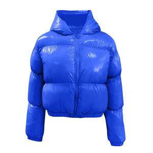 Hiver 2025 Veste bombardier à fermeture éclair de haute qualité pour femmes Nouveau style à la mode Nouvelle collection Veste bombardier pour femmes Couleur bleue - Product Image 2