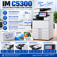 Photocopieur multifonction couleur A3 reconditionné IM C5300, 53 ppm, imprimante recto-verso, scanner, MFP, machine de photocopie numérique pour bureau, Japon