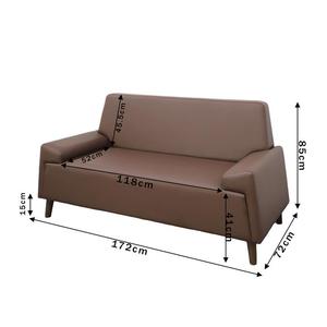 Canapé moderne minimaliste deux places en cuir PU, salon, appartement, entrepôt, design élégant et confortable, forme trapézoïdale, mousse souple - Product Image 6