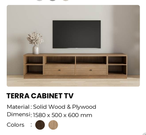 Minimalist Solid Wood Living Room Cabinet with 2 Drawers and 4 Shelves Modern Storage <b>TV</b> Stand for Home Furniture - Product Image 2