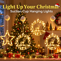 LED Weihnachtsbeleuchtung Fünf-Sterne Weihnachtsbaum Saugnapf-Lichter Festliche Leuchtende Fensterdekoration Zeitgesteuertes Modell 500 Lumen