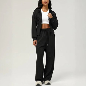 Logo personnalisé Ensemble sweat à capuche zippé pour femmes Ensemble 2 pièces de haute qualité 350 Gsm Survêtement en coton biologique polaire pour femmes - Product Image 6