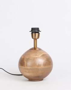 Classic Table Lamp <b>Shade</b> for Decoration Living Room Bed Room Office <b>Natural</b> Wood Metal Round Shape Indoor <b>Lighting</b> Tabletop Lamp - Product Image 3