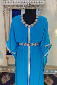 Caftán islámico Firozi y diseñador azul - Product Image 4