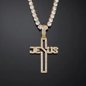 Pendentif personnalisé en alliage plaqué or avec CZ pour homme, style hip-hop - Product Image 2