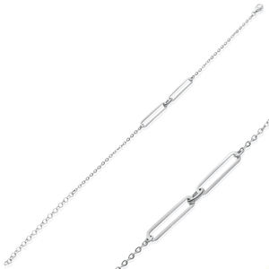 Double Paper Clip <b>Chain</b> <b>Bracelet</b> Rhodium/Gold Plated Elegant Turkish Handmade 925 Sterling <b>Silver</b> Gift Jewelry - Product Image 5