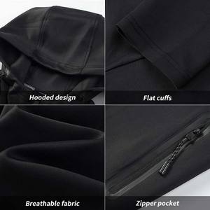 Venta caliente precio barato personalizado OEM liso Color sólido cremallera completa chaqueta con capucha Jogger conjunto de dos piezas chándal personalizado para hombres - Product Image 5