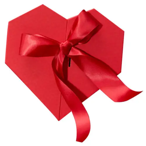 TRIHO TRb- 1396 심장 모양의 선물 상자 리본 결혼식 크리스마스 생일 발렌타인 데이