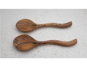 Serveur à salade en bois d'acacia le plus vendu avec un design moderne, poignée en résine, accessoires de cuisine, ustensiles de cuisine, cuillère de service, utilisation pour la salade - Product Image 3