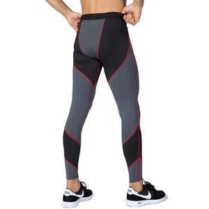 Color Block Patchwork Men Leggings Men's Compression Design with Sweat-Wicking and High Elastic Features - Product Image 3