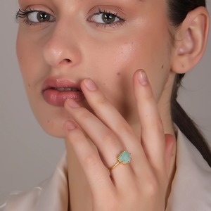 Most Selling Amazonite Heart Carving <b>Ring</b> Handmade Green <b>Crystal</b> Wedding and Party Love <b>Ring</b> for Your Special One! - Product Image 6