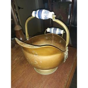 Handcrafted Copper <b>Coal</b> Bucket Patina Effect Designed for Practical Use Adding Antique Touch Home Fireplace Sets Accessories - Product Image 5