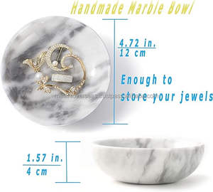 Cuenco Decorativo de Mármol Blanco Natural Hecho a Mano para Decoración del Hogar, Elegante Cuenco de Frutas de Piedra Sólida Pulida, Centro de Mesa, Artículo de Regalo - Product Image 2