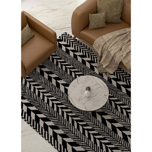 Adrift Wool <b>Hand</b> <b>Tufted</b> Grey & Black Chevron <b>Rug</b> for Home Tra-15151 - Product Image 5