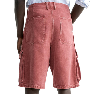 Venta al por mayor de pantalones cortos de hombre lavados de color de talla grande con logotipo personalizado pantalones cortos vaqueros holgados con bolsillo de verano para Hombre Pantalones cortos cargo de moda vintage para hombre - Product Image 5