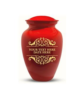 Customizable Modern Adult Metal Cremation Urn Personalized Brass Headstone Shape with Name <b>Date</b> Engraving <b>Red</b> Custom Size - Product Image 1