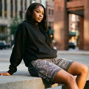 Shorts Bermuda de Mujer Personalizados, de Nailon y Algodón Grueso, Cintura Alta, Ecológicos, con Pedrería, Estilo Urbano, Corte Regular, para Gimnasio, Deportes y Uso Casual - Product Image 5