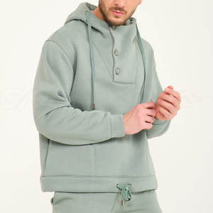 <b>Men's</b> Casual Sportswear <b>Set</b> Solid Long Sleeve Polyester Cotton Fleece Breathable Eco-Friendly Waterproof Winter - Product Image 3