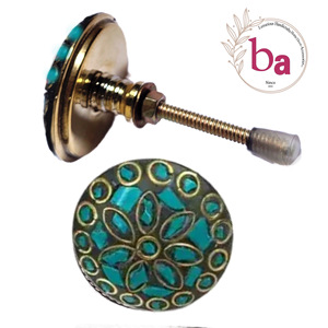 Boutons en perles de verre et métal de style industriel, poignées de qualité pour armoires, armoires, tiroirs, placards, chambres à coucher, appartement - Product Image 1