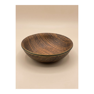 Bol de service tendance fait main de 12 pouces, grand bol de présentation rond de 30x30x7,8 cm avec aspect bois, 100% unique et élégant - Product Image 2