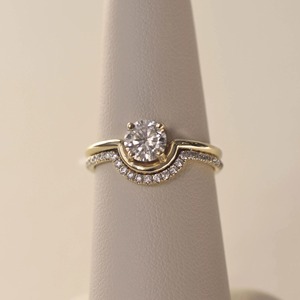 แหวนเพชรมอยส์ซอไนต์ทรงกลมสุดหรูแหวนทอง14K เครื่องประดับเจ้าสาวสำหรับงานแต่งงานดีไซน์คลาสสิก - Product Image 5