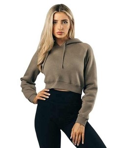 2025 Sudadera con capucha de gran tamaño personalizable para mujer de longitud corta de algodón en blanco de poliéster polar para gimnasio - Product Image 1