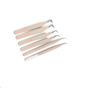 Pince à cils professionnelle à bas prix Top haute qualité outils de beauté pince à cils meilleure prise pince à cils couleur beige - Product Image 1