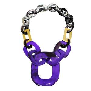 Women's Statement Chunky Link Necklace Natural <b>Buffalo</b> <b>Horn</b> Chain Eco-Friendly Ethnic Jewelry Fashion Accessories - Product Image 3