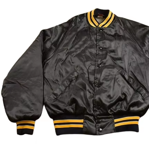 2025 mode femmes court brut Satin épais veste de luxe brillant Bomber Streetwear fête université Style OEM disponible en gros - Product Image 4