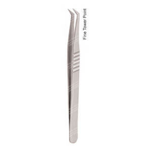 Fine Tower Point Stainless Steel Eyelash Extension Tweezers Silver Color Different Patterns - Product Image 5
