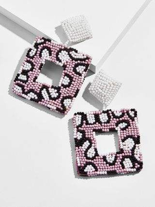 Boucles d'oreilles brodées à la main avec des perles, mignonnes, élégantes, tendance, luxueuses, à la mode, nouveau design - Product Image 5