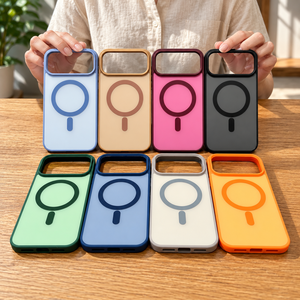 Coque de téléphone magnétique mate pour iPhone 18 17 Pro Max, étui givré magnétique bicolore avec boîte de vente au détail, approvisionnement en gros pour Samsung - Product Image 2