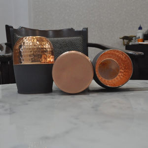 Diseño martillado 2 vidrio cobre puro brillante pulido atractivo boda cumpleaños compromiso recepción Drinkware artículo de regalo - Product Image 4