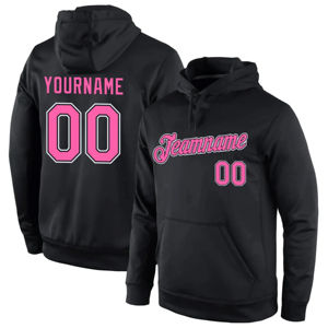Sudadera Deportiva de Alta Calidad con Bordado Rosa, Sudadera Negra con Nombre de Equipo Personalizado, Sudadera Deportiva de Poliéster Transpirable para Hombre - Product Image 1