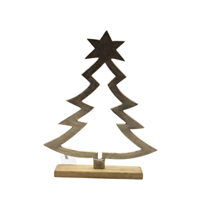 Premium Quality Aluminum/Wood X Mas <b>Tree</b> W/RECT <b>Base</b> F354 Brass EPL <b>for</b> <b>Christmas</b> Decoration Modern Design Handmade - Product Image 3