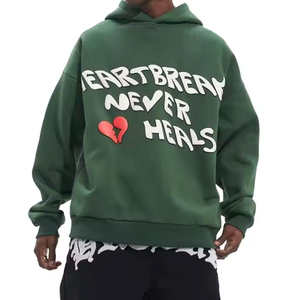 Conception personnalisée Respirant 100% Cotton Puff Printing Hoodies Plus Size Meilleure Vente Puff Printing Hoodies - Product Image 1